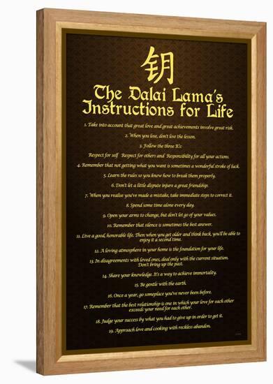 Dalai Lama, Instructions For Life-null-Framed Stretched Canvas