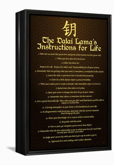 Dalai Lama, Instructions For Life-null-Framed Stretched Canvas