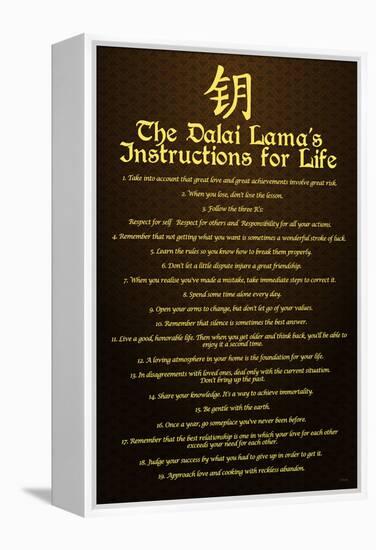 Dalai Lama, Instructions For Life-null-Framed Stretched Canvas