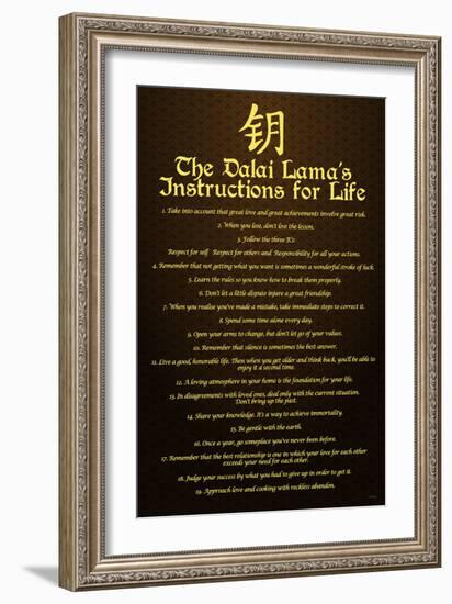 Dalai Lama, Instructions For Life-null-Framed Art Print