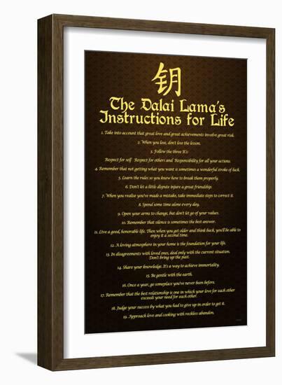 Dalai Lama, Instructions For Life-null-Framed Art Print