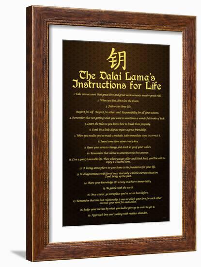 Dalai Lama, Instructions For Life-null-Framed Art Print