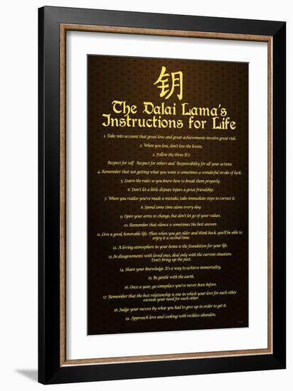 Dalai Lama, Instructions For Life-null-Framed Art Print