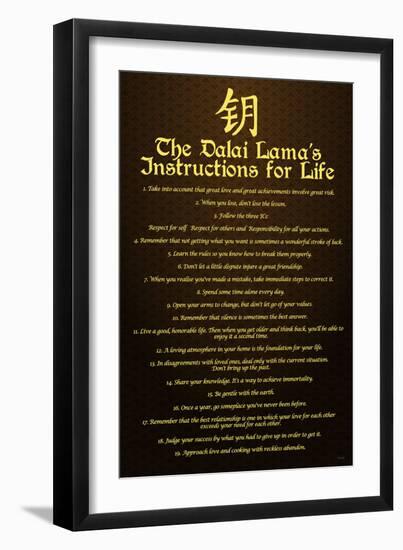 Dalai Lama, Instructions For Life--Framed Art Print