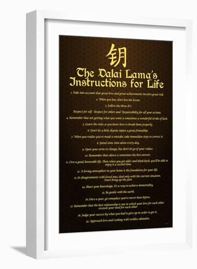 Dalai Lama, Instructions For Life-null-Framed Art Print