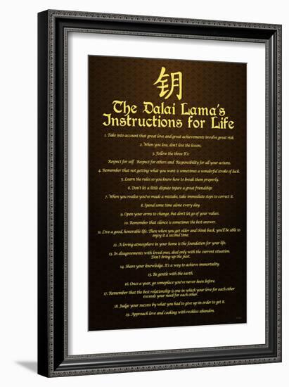 Dalai Lama, Instructions For Life-null-Framed Art Print