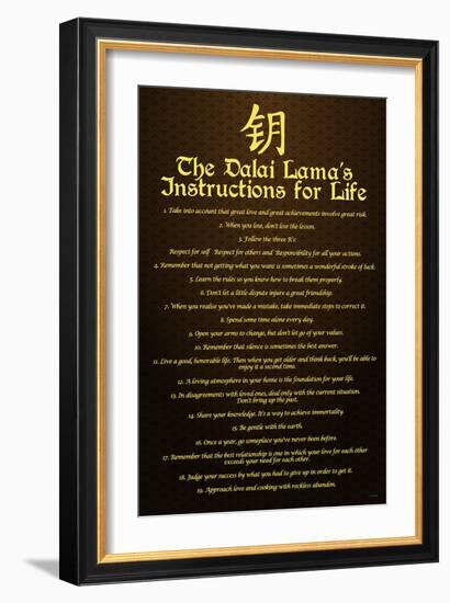 Dalai Lama, Instructions For Life-null-Framed Art Print