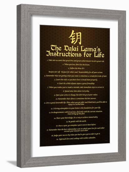 Dalai Lama, Instructions For Life-null-Framed Premium Giclee Print