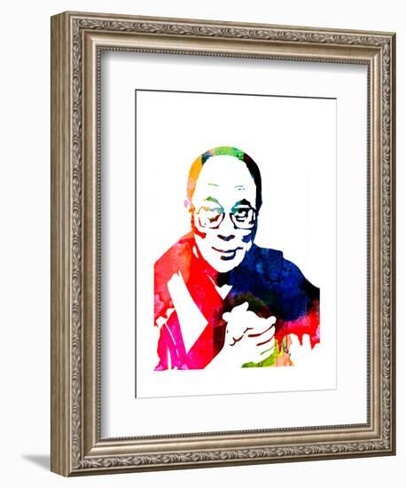 Dalai Lama Watercolor-Lora Feldman-Framed Art Print