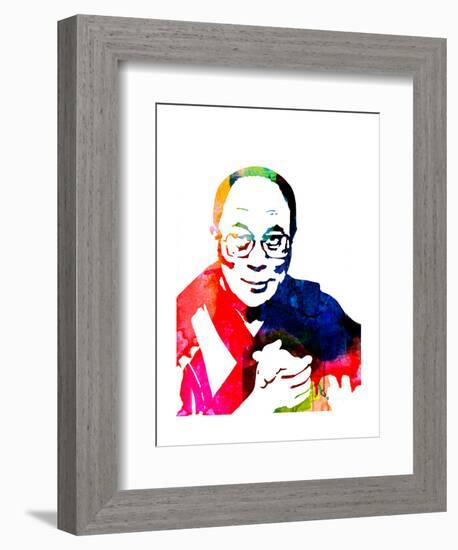 Dalai Lama Watercolor-Lora Feldman-Framed Art Print