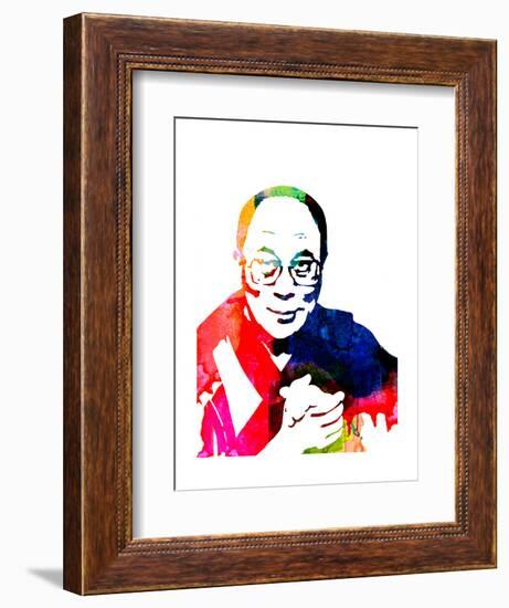 Dalai Lama Watercolor-Lora Feldman-Framed Art Print