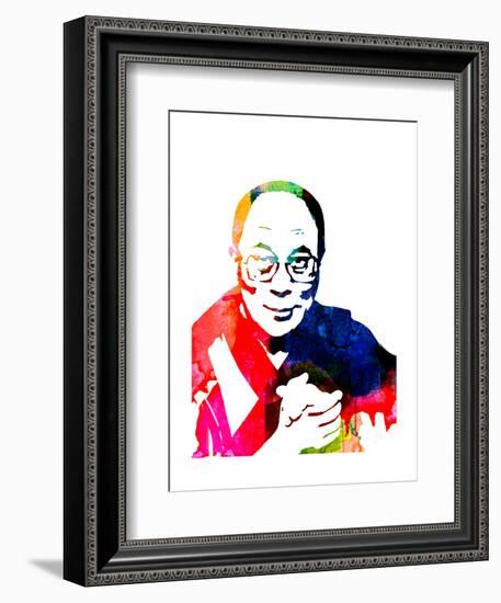 Dalai Lama Watercolor-Lora Feldman-Framed Art Print