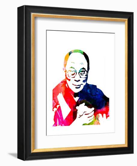 Dalai Lama Watercolor-Lora Feldman-Framed Art Print