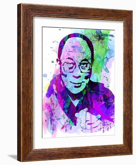 Dalai Lama Watercolor-Anna Malkin-Framed Art Print