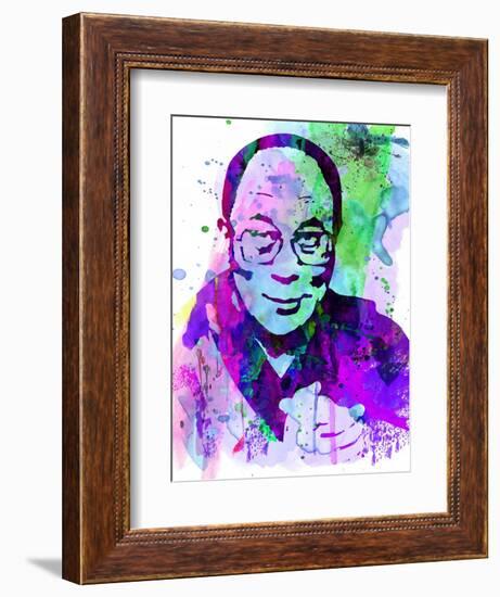 Dalai Lama Watercolor-Anna Malkin-Framed Art Print