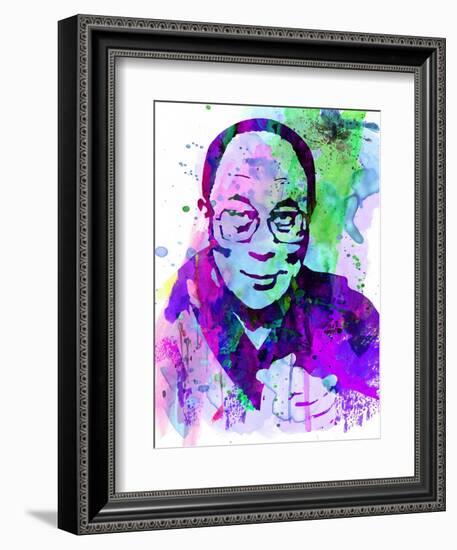 Dalai Lama Watercolor-Anna Malkin-Framed Art Print