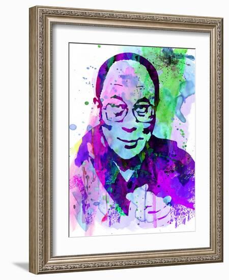 Dalai Lama Watercolor-Anna Malkin-Framed Art Print