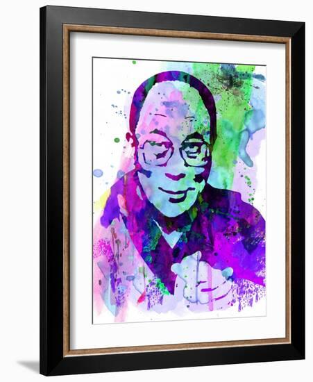 Dalai Lama Watercolor-Anna Malkin-Framed Art Print