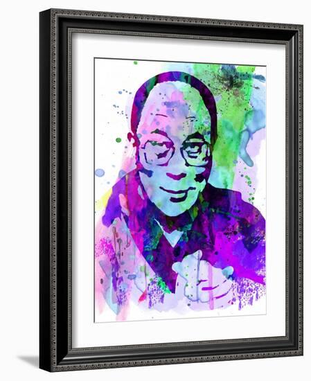 Dalai Lama Watercolor-Anna Malkin-Framed Art Print