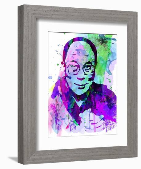 Dalai Lama Watercolor-Anna Malkin-Framed Premium Giclee Print