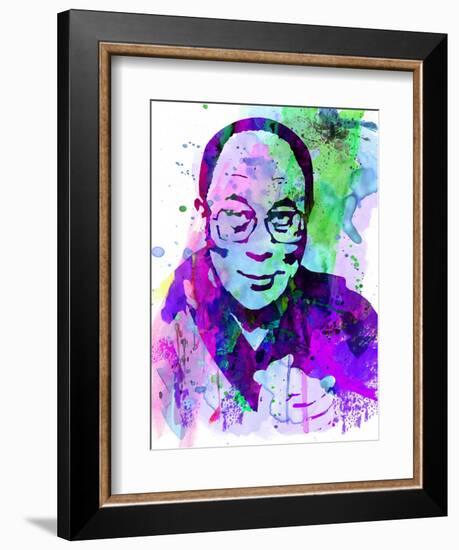 Dalai Lama Watercolor-Anna Malkin-Framed Premium Giclee Print