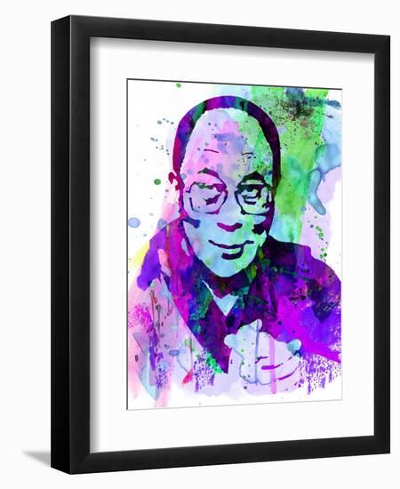 Dalai Lama Watercolor-Anna Malkin-Framed Premium Giclee Print