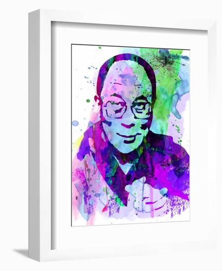 Dalai Lama Watercolor-Anna Malkin-Framed Premium Giclee Print