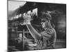 Dale Clover Skilled Steel Worker at Allegheny Ludlum Mill Uses Handled Test Spoon to Sample Steel-Peter Stackpole-Mounted Photographic Print
