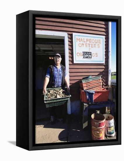 Dale Marchland Selling Malpeque Oysters, Malpeque, Prince Edward Island, Canada-Alison Wright-Framed Premier Image Canvas