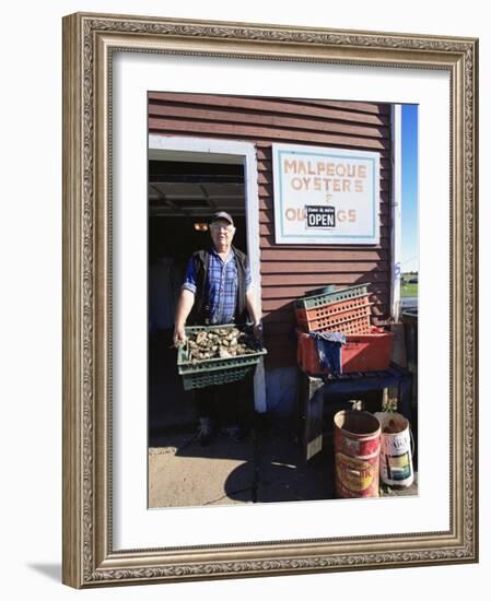 Dale Marchland Selling Malpeque Oysters, Malpeque, Prince Edward Island, Canada-Alison Wright-Framed Photographic Print