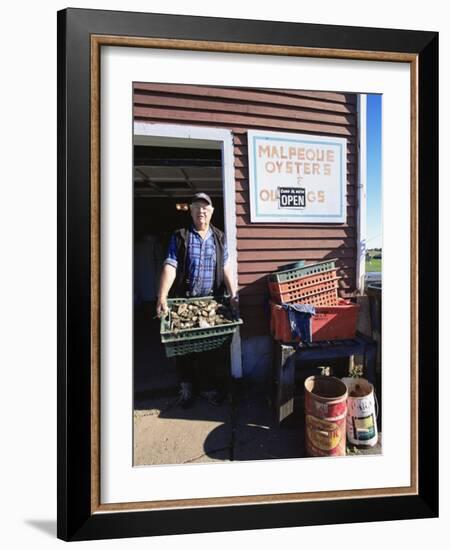 Dale Marchland Selling Malpeque Oysters, Malpeque, Prince Edward Island, Canada-Alison Wright-Framed Photographic Print