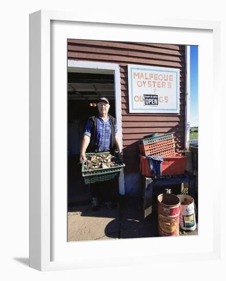 Dale Marchland Selling Malpeque Oysters, Malpeque, Prince Edward Island, Canada-Alison Wright-Framed Photographic Print