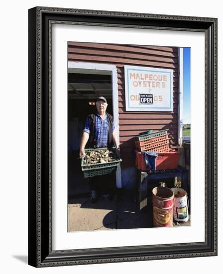 Dale Marchland Selling Malpeque Oysters, Malpeque, Prince Edward Island, Canada-Alison Wright-Framed Photographic Print