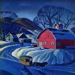 "Mail Wagon in Snowy Landscape," Saturday Evening Post Cover, March 14, 1942-Dale Nichols-Framed Premier Image Canvas