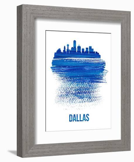 Dallas Brush Stroke Skyline - Blue-NaxArt-Framed Art Print