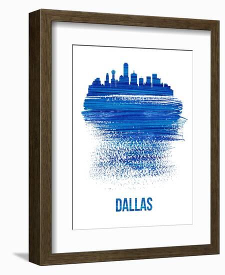 Dallas Brush Stroke Skyline - Blue-NaxArt-Framed Art Print