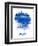 Dallas Brush Stroke Skyline - Blue-NaxArt-Framed Art Print