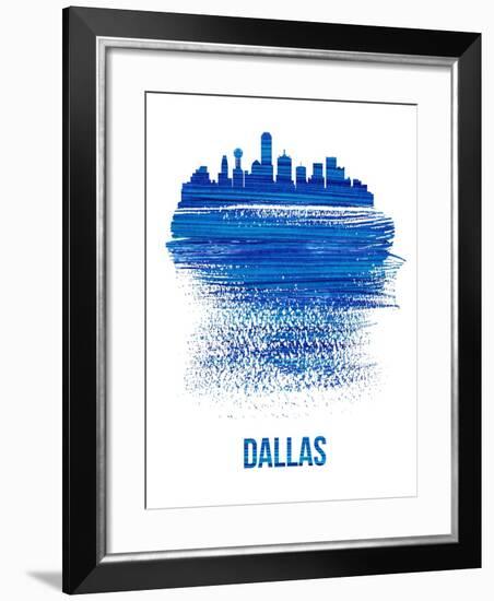 Dallas Brush Stroke Skyline - Blue-NaxArt-Framed Art Print