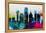 Dallas City Skyline-NaxArt-Framed Stretched Canvas