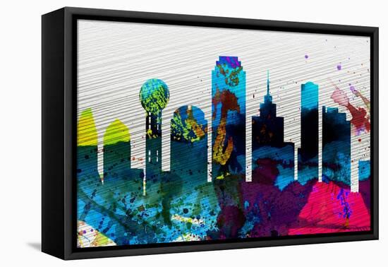 Dallas City Skyline-NaxArt-Framed Stretched Canvas