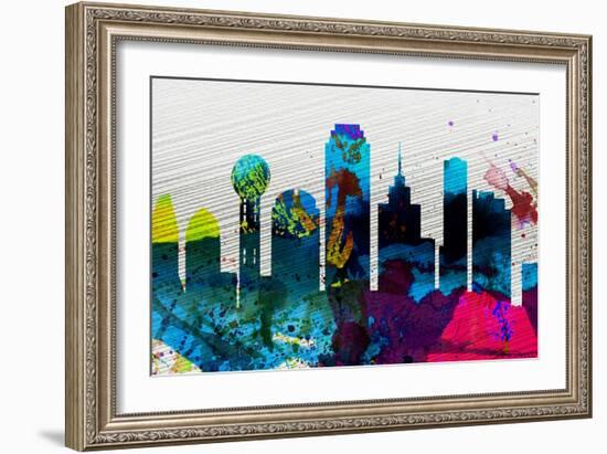 Dallas City Skyline-NaxArt-Framed Art Print