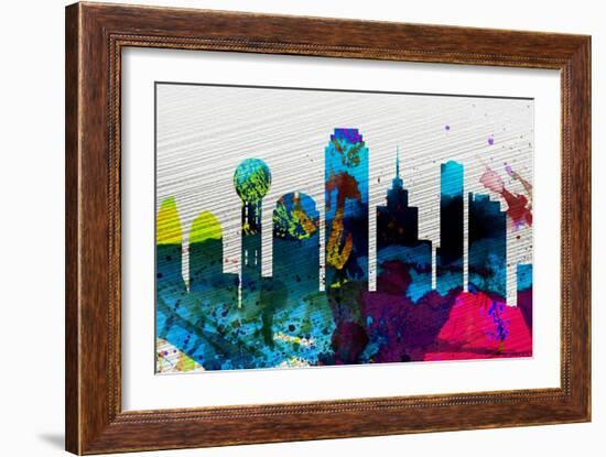 Dallas City Skyline-NaxArt-Framed Art Print