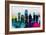 Dallas City Skyline-NaxArt-Framed Art Print