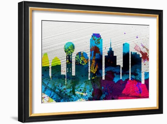 Dallas City Skyline-NaxArt-Framed Art Print