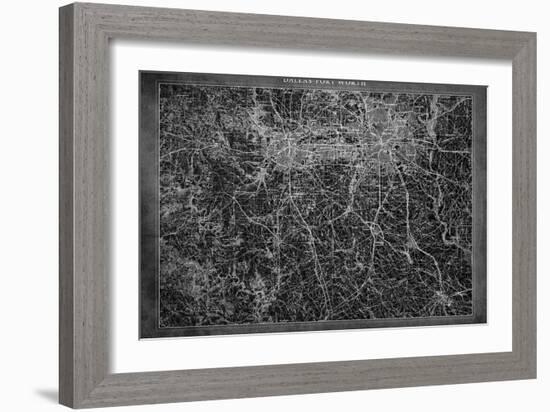 Dallas Map A-GI ArtLab-Framed Giclee Print