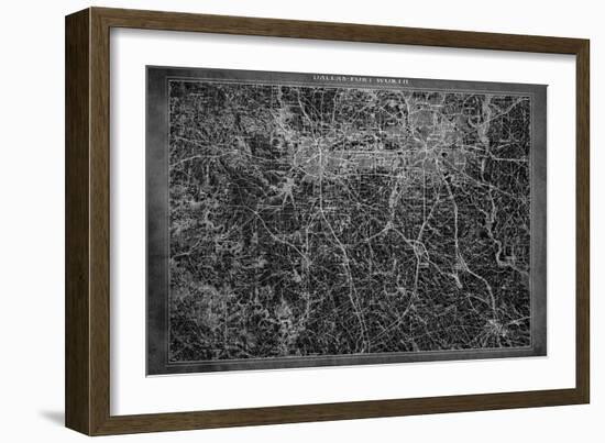 Dallas Map A-GI ArtLab-Framed Giclee Print