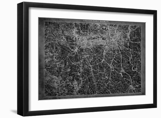 Dallas Map A-GI ArtLab-Framed Giclee Print