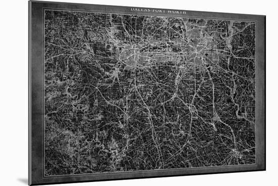 Dallas Map A-GI ArtLab-Mounted Giclee Print