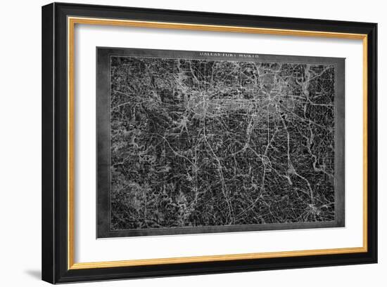 Dallas Map A-GI ArtLab-Framed Giclee Print