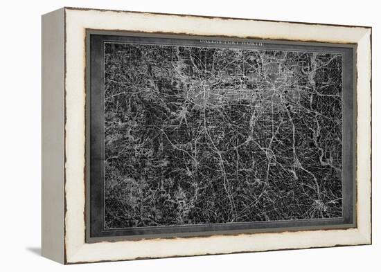 Dallas Map A-GI ArtLab-Framed Premier Image Canvas